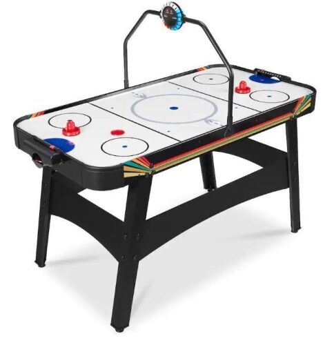 54in Air Hockey Game Table w/ LED Lights, Scoreboard, Powerful Motor