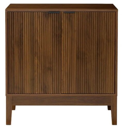 2-Door Reeded Storage Cabinet w/ Soft-Close Doors, Multipurpose Accent Furniture