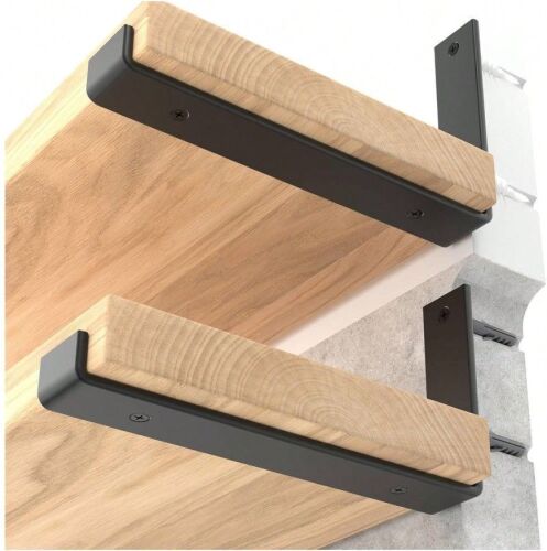 LEOPO 12 Inch 8 Pack Shelf Brackets For DIY Floating Shelf, 1/5 Inch Thick Heavy Duty Bracket