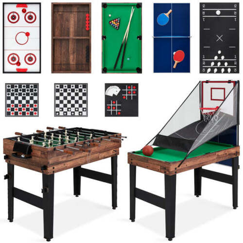13-in-1 Combo Game Table Set w/ Ping Pong, Foosball, Basketball, Air Hockey - Lot 8331