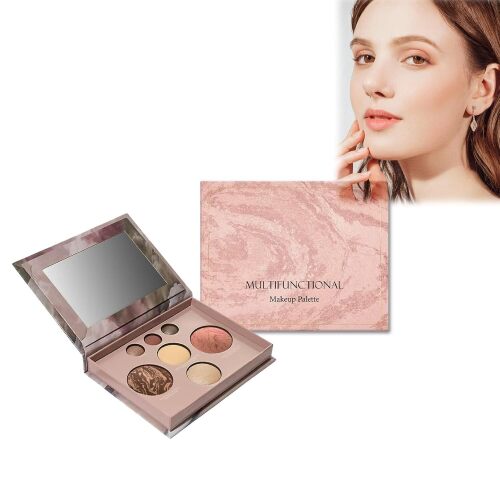 Multifunctional Makeup Palette,8 Colors All In One Face Palettes for Eyeshadow,Highlighter,Blush and Contouring,Blendable Foldable Eyeshadow Palette,Portable Makeup Set