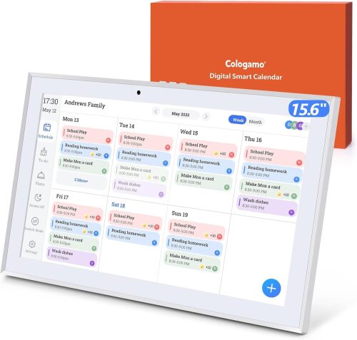 15.6 inch Wall Planner Digital Calendar & Chore Chart, 1920 * 1080P Full HD Smart Touchscreen Interactive Display Calendar for Family Schedules and Cloud Photo - Lot 8369