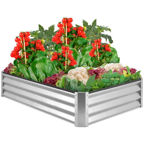Outdoor Metal Raised Garden Bed for Vegetables, Flowers, Herbs, Plants, 6x3x1ft
