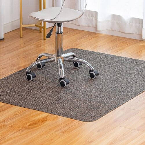 Office Chair Mat for Hardwood Floor Under Desk Computer Rolling Chair Mat for Wood/Tile Floor Non-Slip Heavy Duty Desk Rug PVC Plastic Hard Floor Protector