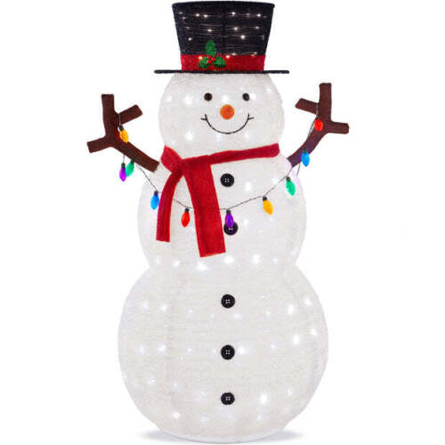 Lighted Pop-Up Snowman Outdoor Christmas Decoration w/ LED Lights - Lot 8449