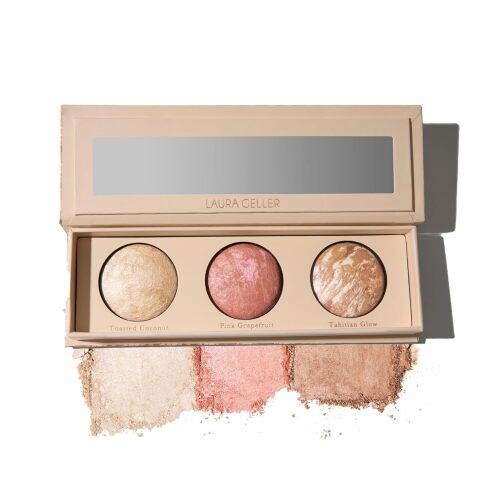 Geller's Greatest Lift-n-Glow Baked Trio Palette - Highlighter, Blush, Bronzer - All Skin Tones