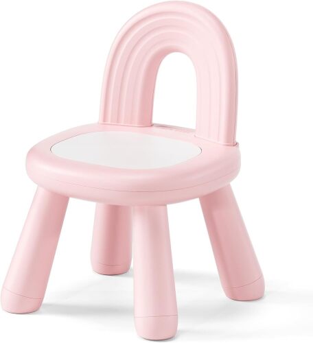 Toddler Chair, Sturdy Anti-Tip Kids Chair, Lightweight Small Plastic Child Chair for Toddlers 1-3, Rainbow Backrest Ergonomic Design - Lot 10076