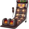 Massage Mat with Heat 10 Vibrating Nodes Full Body Massage Mat with Adjustable Pillows Heating Pads, Full Body Massager for Neck and Back Muscle Relaxation Massage Cushion - Thumbnail 1