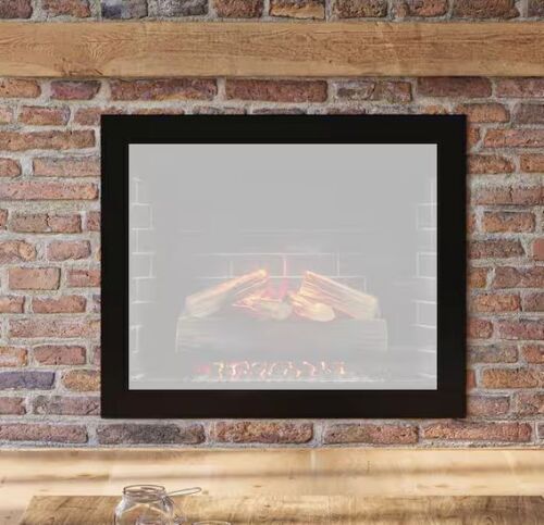 Modern Ember Uptown 33 in. Electric Fireplace Insert Trim Kit Only, 3-inch width, Black Metal Trim