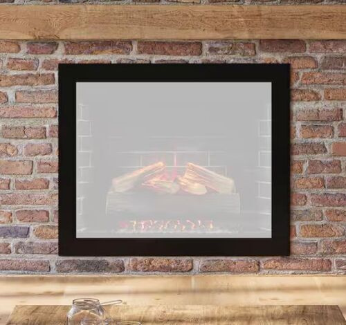 Modern Ember Uptown 33 in. Electric Fireplace Insert Trim Kit Only, 3-inch width, Black Metal Trim