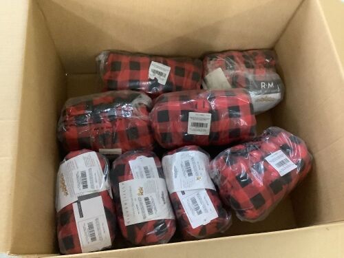 Lot of (8) Ross Michaels Men's Buffalo Plaid One Piece Pajamas with Butt Flap