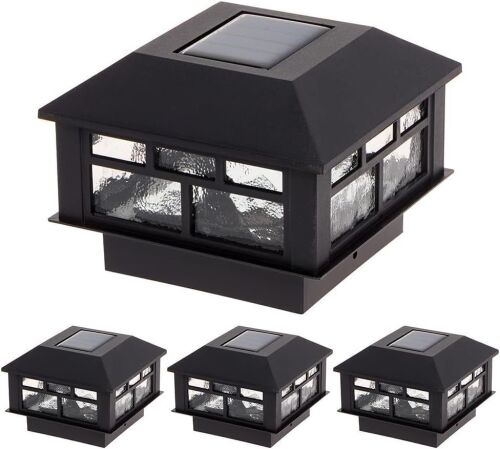 GreenLighting Modern Solar Post Cap Lights Fits 4x4 Wood, 4x4 & 5x5 PCV/Vinyl, 4 Pack