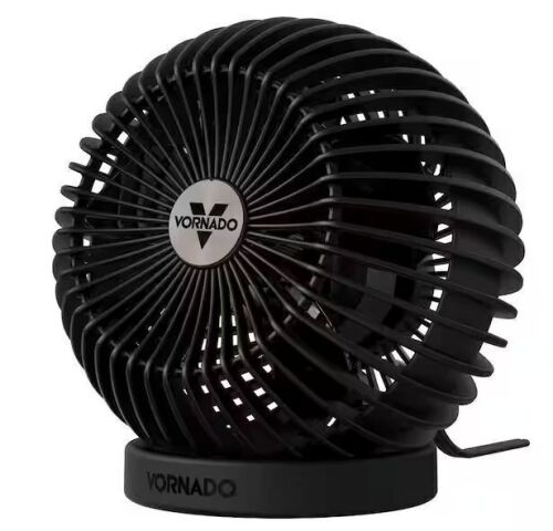 Vornado Sphere 6 in. 2 Fan Speeds Desk Fan in Black with Minimalist Design - Lot 708JF