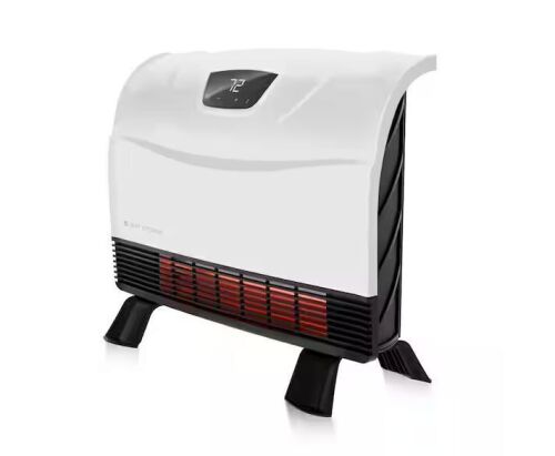 HEAT STORM Phoenix Floor to Wall Electric 1500W Convection/Radiant Infrared Quartz Compact Heater with Thermostat/Overheat Sensor - Lot 717JF