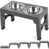 ZALALOVA Elevated Dog Bowls Stand with Slow Feeder - Thumbnail 1