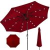 Solar LED Lighted Patio Umbrella w/ Tilt Adjustment, UV-Resistant - 10ft - Thumbnail 1