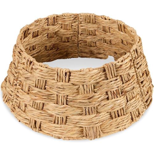 Basket Woven Hyacinth Christmas Holiday Tree Collar - 24in - Lot 759