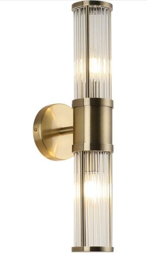 Brass Wall Sconce with Glass Rod Shades - Lot 536