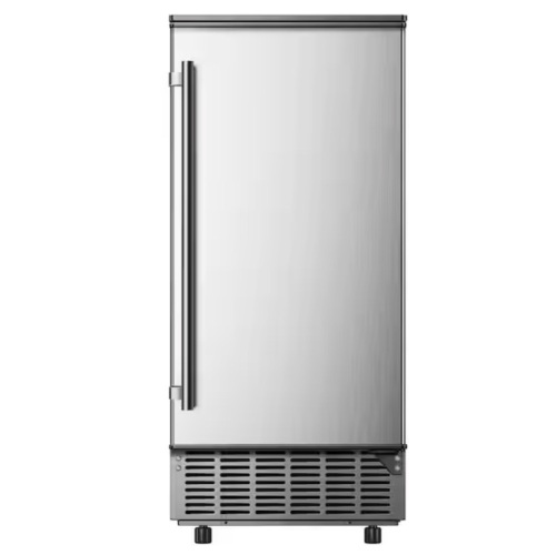 Simzlife 15 in. 80 lb./24H Full Size Cubes Undercounter/Built-in Commercial Ice Maker in Stainless Steel, Gravity Drainage