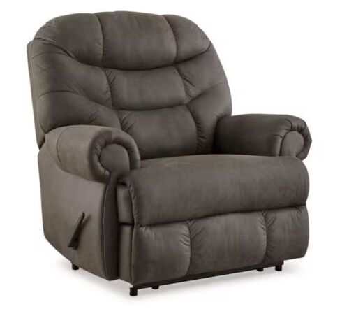 Signature DESIGN BY ASHLEY Camera Time Gray Faux Leather Standard Recliner