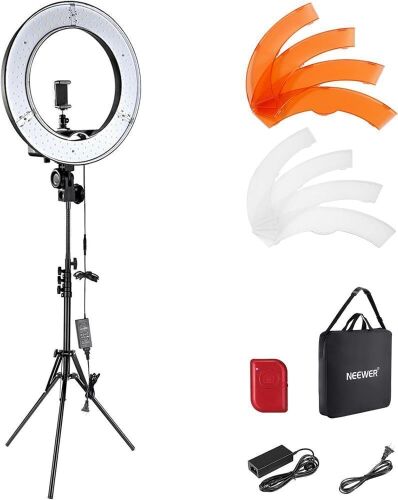 NEEWER Ring Light 18inch Kit: 55W 5600K Professional LED with Stand and Phone Holder