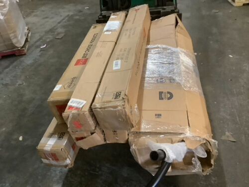Pallet of (3) Canopies, (5) Patio Umbrellas & (1) Canopy Swing - Uninspected