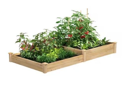 Greenes Fence Original Natural Wood Cedar Rectangle Raised Garden Bed (96 in. L x 48 in. W x 10.5 in. H)