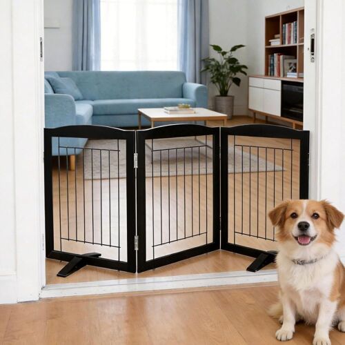 Freestanding Foldable Dog Gate, 24" H