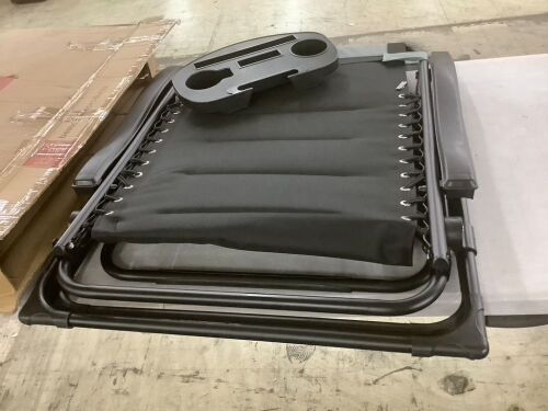 Oversized Padded Zero Gravity Chair, Folding Recliner w/ Headrest, Side Tray