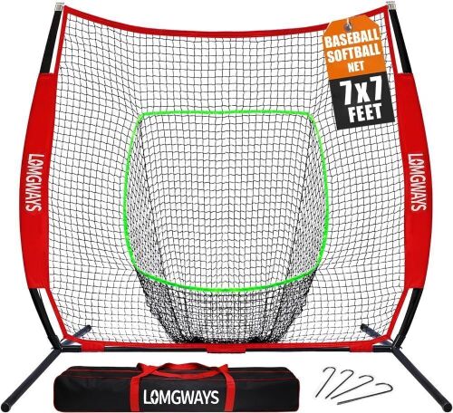 Baseball Softball Net with Steel Frame, 7 x 7ft