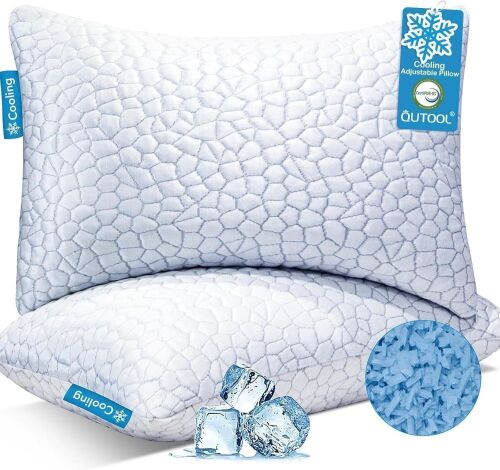 QUTOOL Memory Foam Cooling Pillow, 2 Pack