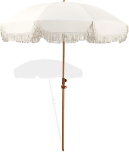 6.5' Beach Umbrella with Fringe