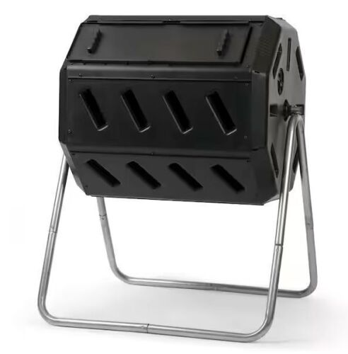 FCMP Outdoor Tumbling Composter with Two Chambers for Efficient Batch Composting