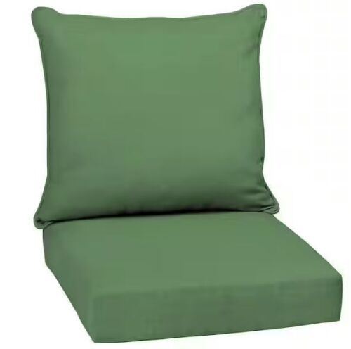 ARDEN Leala Texture 24 in. x 24 in. 2-Piece Deep Seating Outdoor Lounge Chair Cushion in Moss