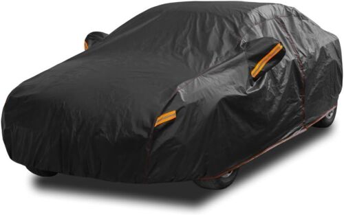 6 Layer Heavy Duty Car Cover Waterproof All Weather Protection with Cotton Liner, Universal Fit Audi A4, Ford Fusion, Buick Regal, Hyundai Sonata, Mazda6, VW Passat