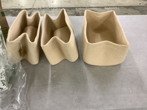 Woven Storage Baskets, 3 pc