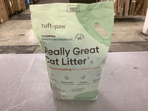Tuft & Paw Really Great Unscented Charcoal Clumping Tofu Cat Litter 9.25-lb