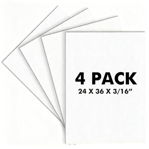 Corrugated Plastic Poster Board 24x36 inch - 4 Pack