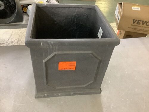 15 in. Estate Grey Fiberstone Square Planter