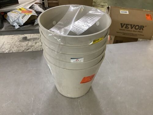 Lot of (5) Vigoro 11.8 in. x 11.8 in. D x 9.4 in. H Davina Medium Cream Resin Pot