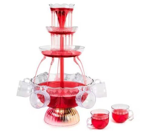 Nostalgia 192 fl. oz. Clear Plastic 3-Tier Lighted Party Fountain