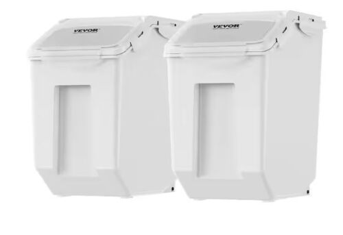 VEVOR Ingredient Storage Bin 2 x 15 in. L Dispenser Bin with 2-Measuring Cups