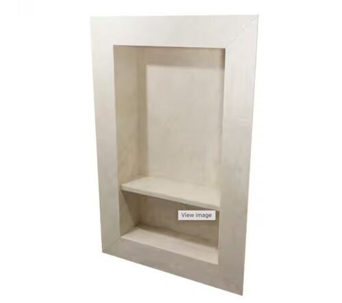FlexStone 17 in. x 26 in. Recessed Shampoo Caddy in Creme Travertine