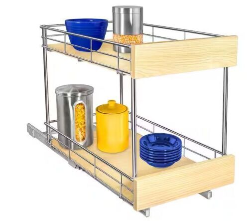 SELECT Pull Out Cabinet Organizer, Slide Out Drawers for Kitchen Cabinets, 11 in. x 21 in. Double