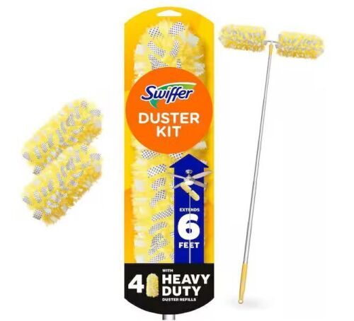 Lot of (4) Swiffer Super Extendable Dusting Kit with Heavy Duty Refills