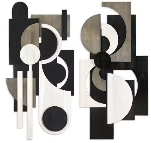 Empire Art Direct "Luminous Whisper and Dusk" Hand Made and Hand Finished Dimensional Solid Wood Abstracts, 48 in. x 24 in.