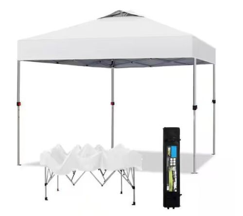 10 ft. x 10 ft. Instant Canopy Pop Up Tent in White With Wheeled Bag