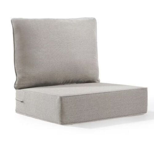 24 in. x 24 in. x 6 in. 2-Piece Olefin Deep Thick Seating Outdoor Lounge Chair Sofa Replacement Cushion Set in Beige