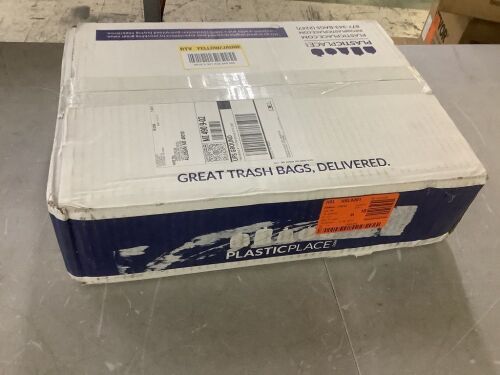 Plasticplace 38 in. x 58 in. 55 Gal. Black Trash Bags, 1.5 mil (75-Count) - Lot 708JF