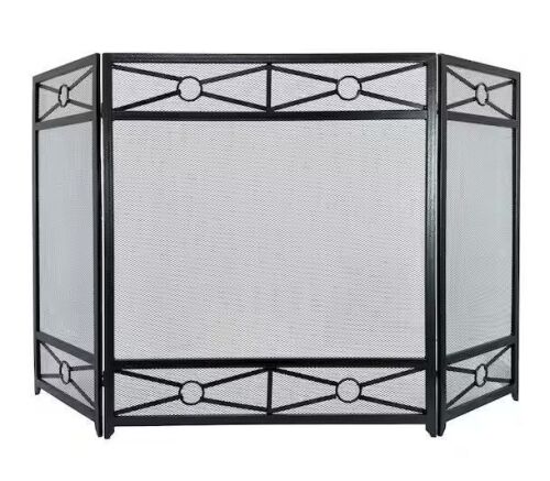 Pleasant Hearth Sheffield 3-Panel Fireplace Screen in Vintage Iron - Lot 710JF